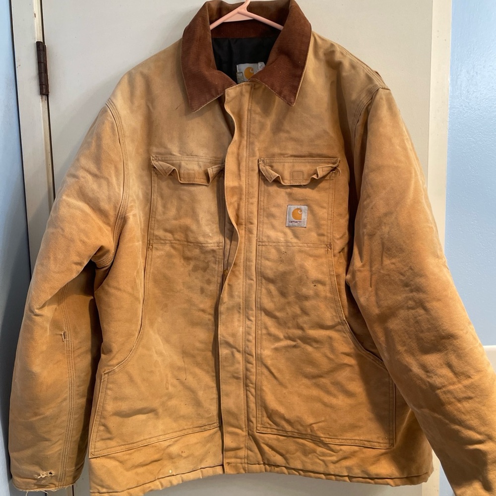 Vintage Carhartt RN14806 Men's Jacket Size 52 Quilt Lined Distressed Made USA